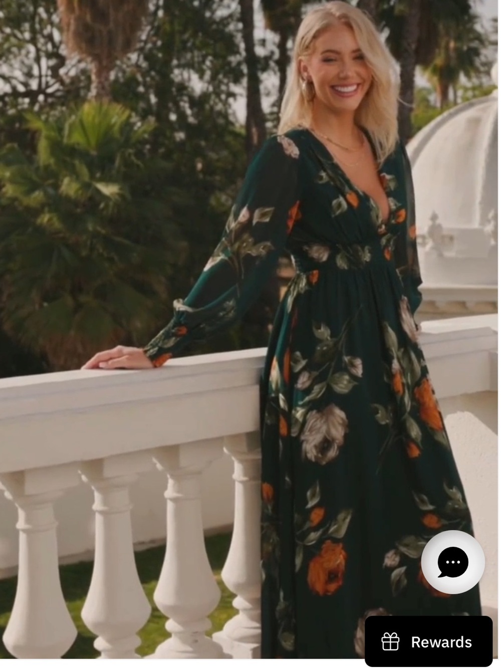 Baltic Born Teal Floral Maxi Dress with Long Sleeves - Picture 4 of 7